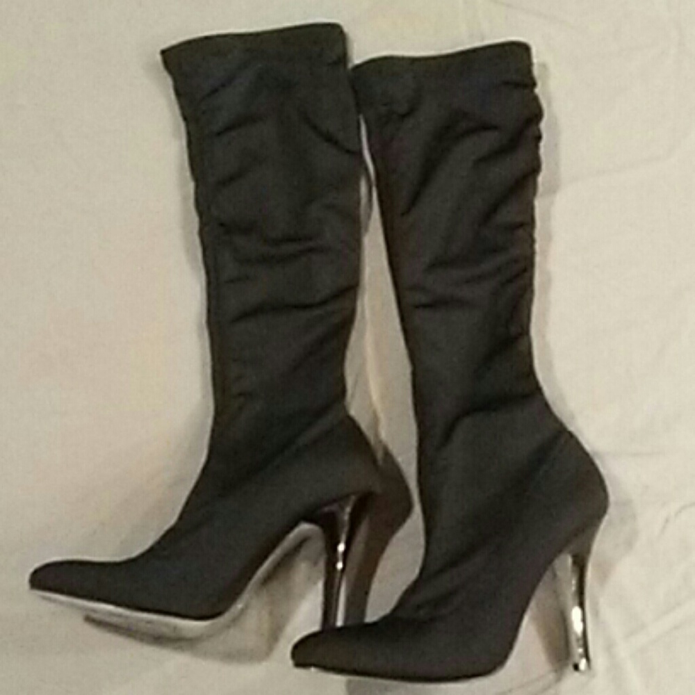 Bebe black stretch knee high boots